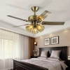 Industrial ceiling fan lights, European-style wood leaf bedroom electric fan lights, retro living room chandeliers, iron leaf dining room fan lights Application Scenario